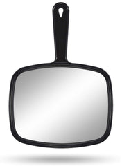 Espejo de mano PROTECLE de Gladmart, barbero negro, gran superficie para peinar y revisar.
