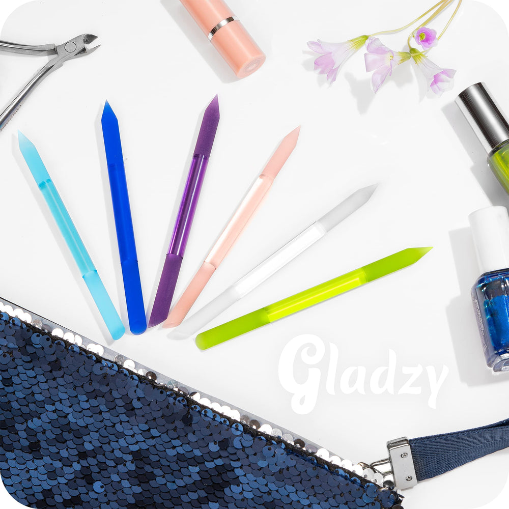GLADZY empujador cutículas cristal, ideal para manicure en casa.