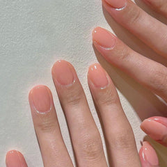 GLAMERMAID Unas coral rosado naturales en forma cuadrada, apariencia elegante.