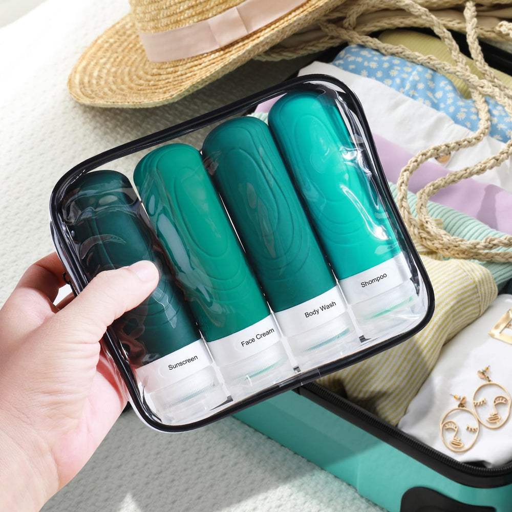 GLAMFIELDS: juego de botellas ligero y reutilizable para viajes.