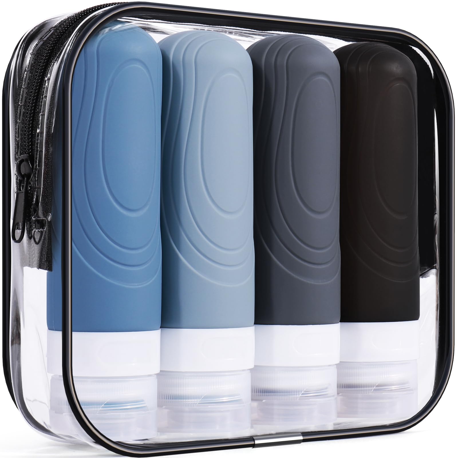 GLAMFIELDS botellas de viaje de silicona tres onzas a prueba de fugas