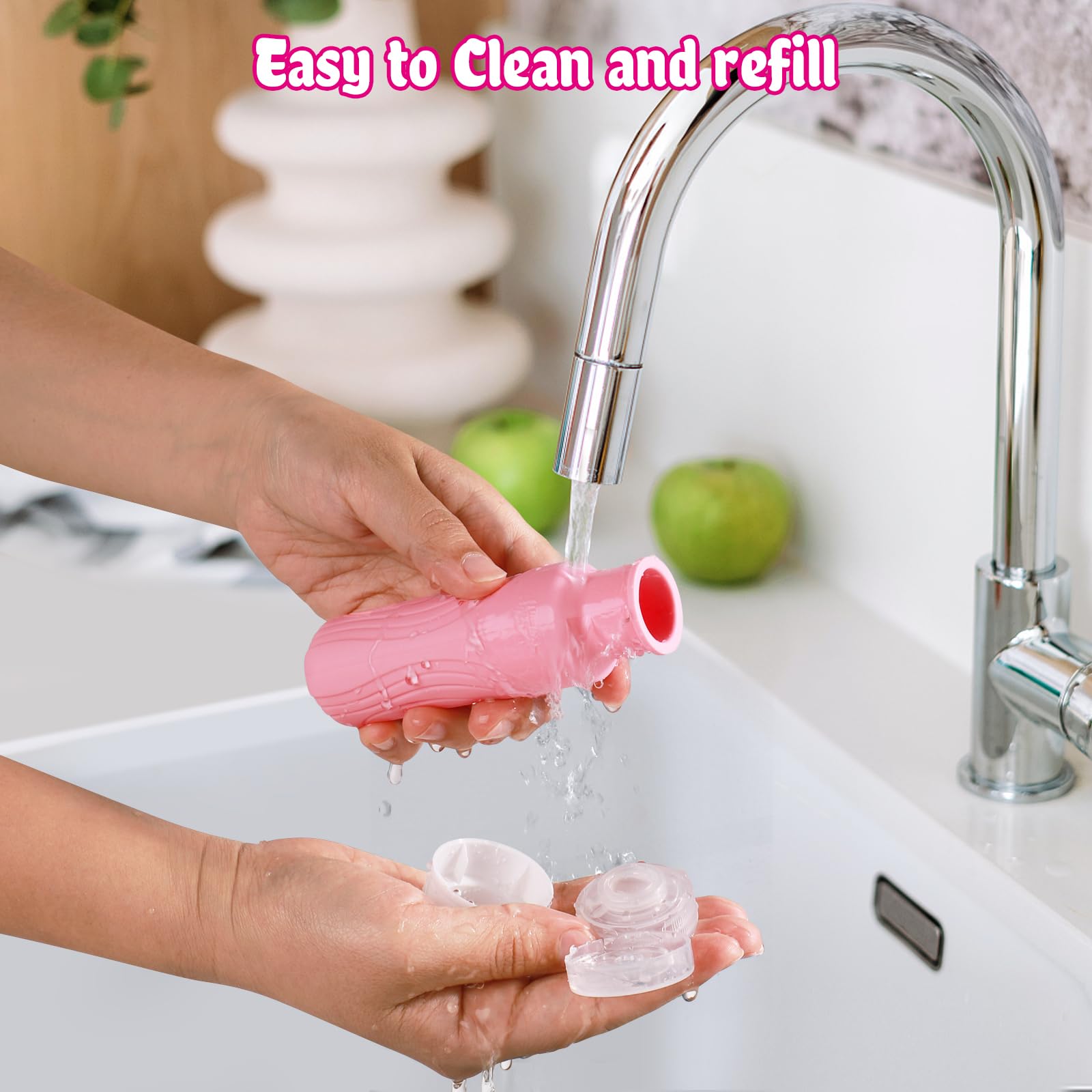 GLAMFIELDS paquete de 4 botellas, reutilizables y ecológicas para viajes