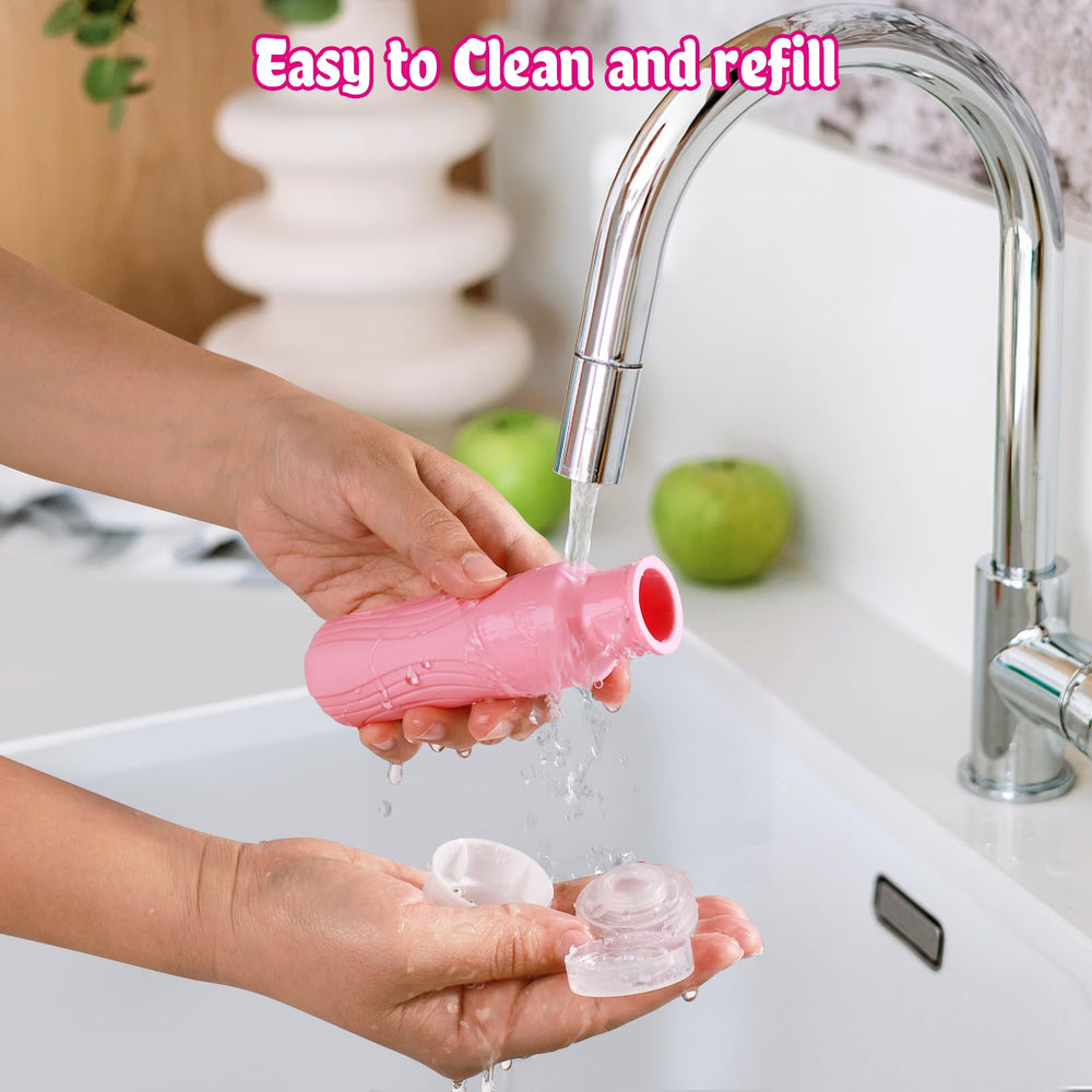 GLAMFIELDS paquete de 4 botellas, reutilizables y ecológicas para viajes
