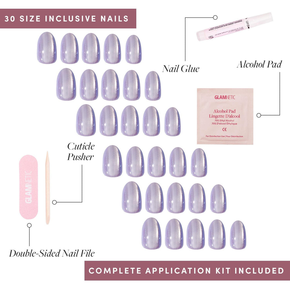 Glamnetic 30 uñas en 15 tallas para un ajuste personalizado y cómodo