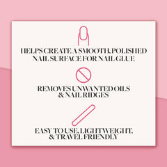 Glamnetic 7 en 1, elimina aceites y irregularidades para una mejor adherencia.