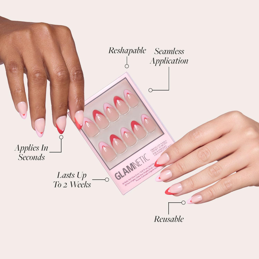 Glamnetic uñas con acabado brillante semitransparente para look diario
