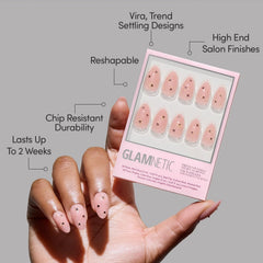 Glamnetic acabado brillante para uñas con aspecto de salón.