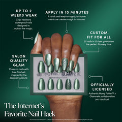 Glamnetic acabado velvet verde esmeralda para un look diario elegante.