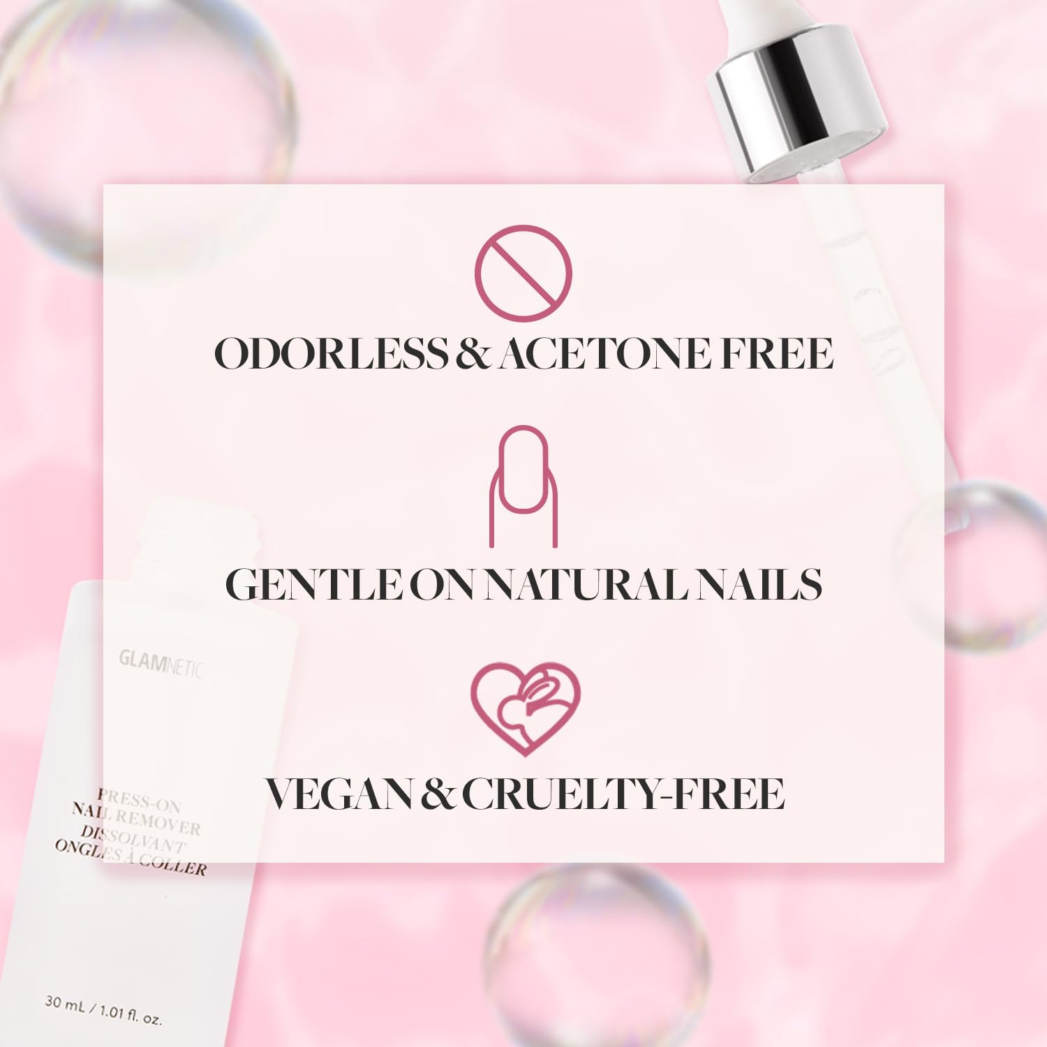 Glamnetic Aplicación segura para quitar uñas postizas rápidamente.