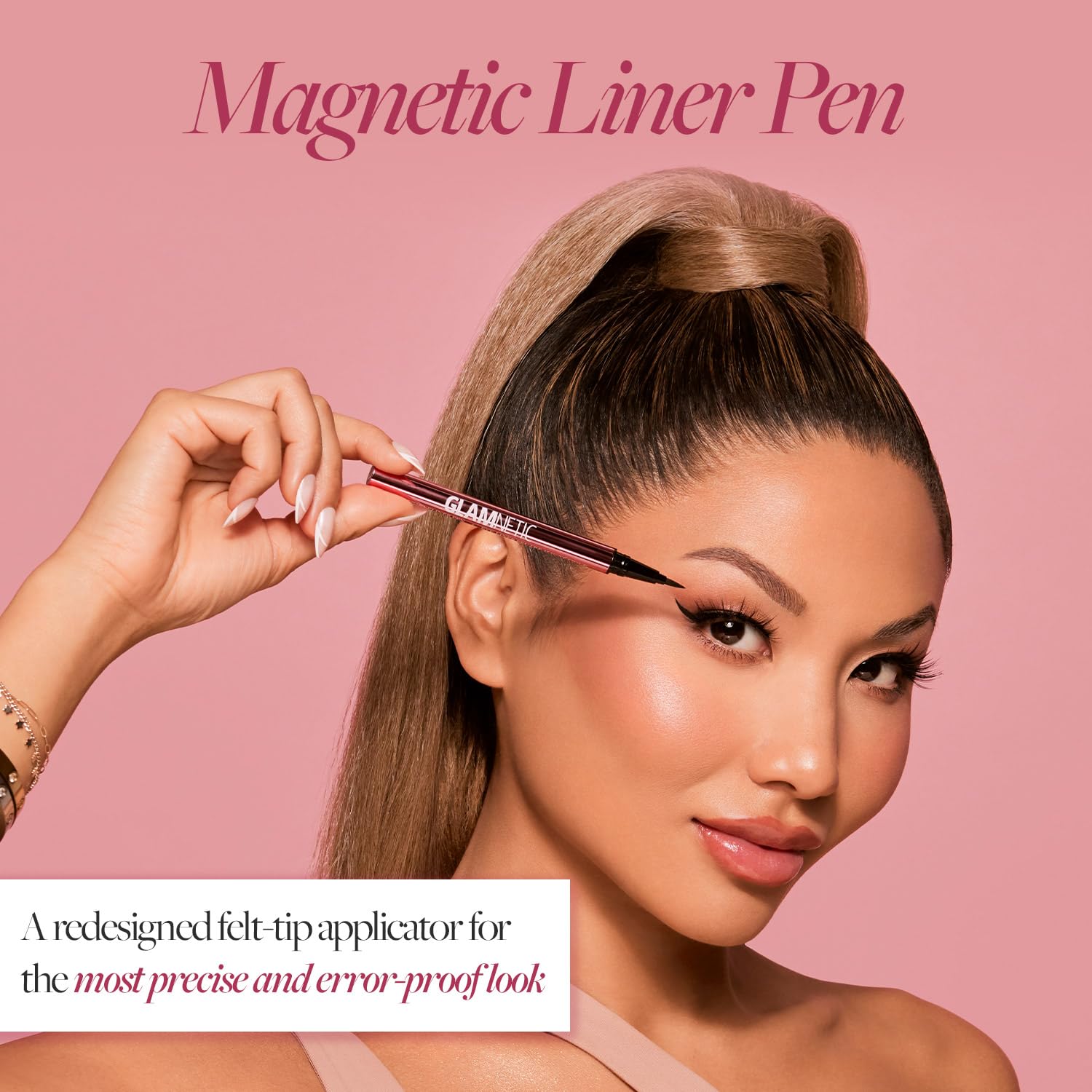 Glamnetic feutre magnétique noir — pointe précise pour des traits nets.