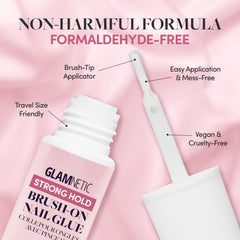 Precise brush tip for clean, mess-free Glamnetic glue application.