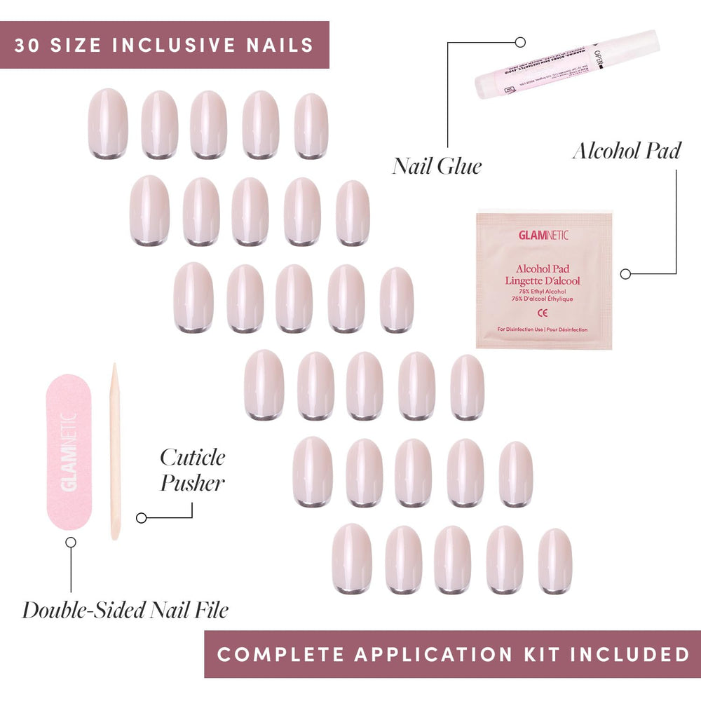 Caja de almacenamiento Glamnetic para uñas con 30 piezas y 12 tallas
