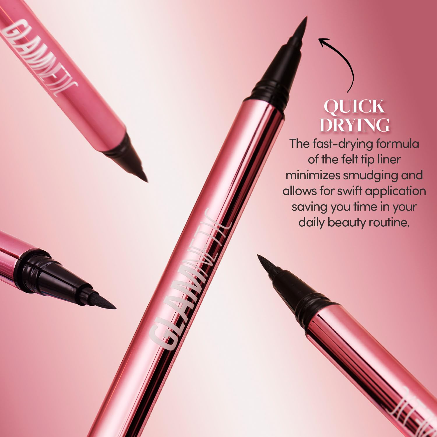 Glamnetic courbe oeil noir — applicateur feutre pour un regard net.