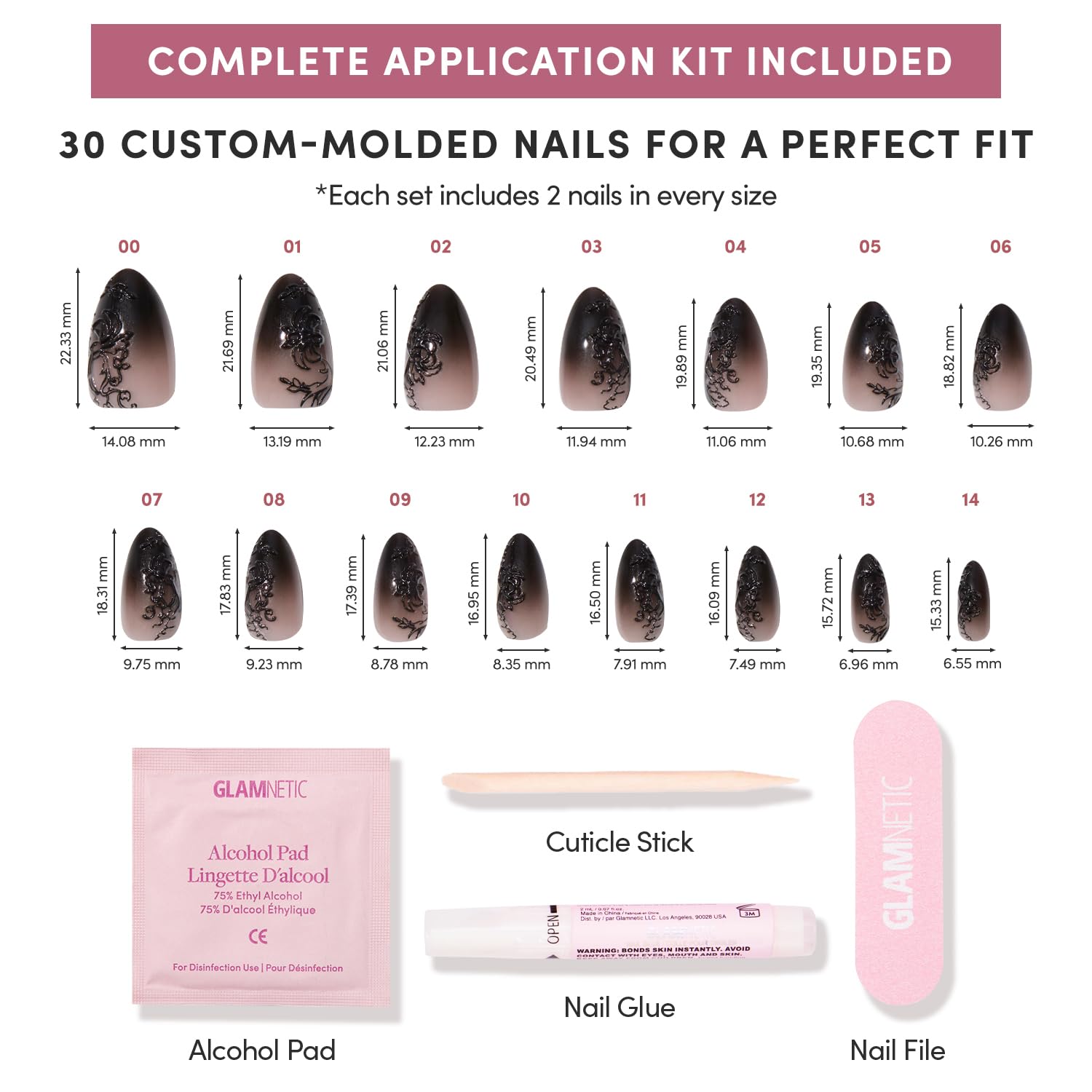 Glamnetic Durabilidad de hasta dos semanas según uso y cuidado.