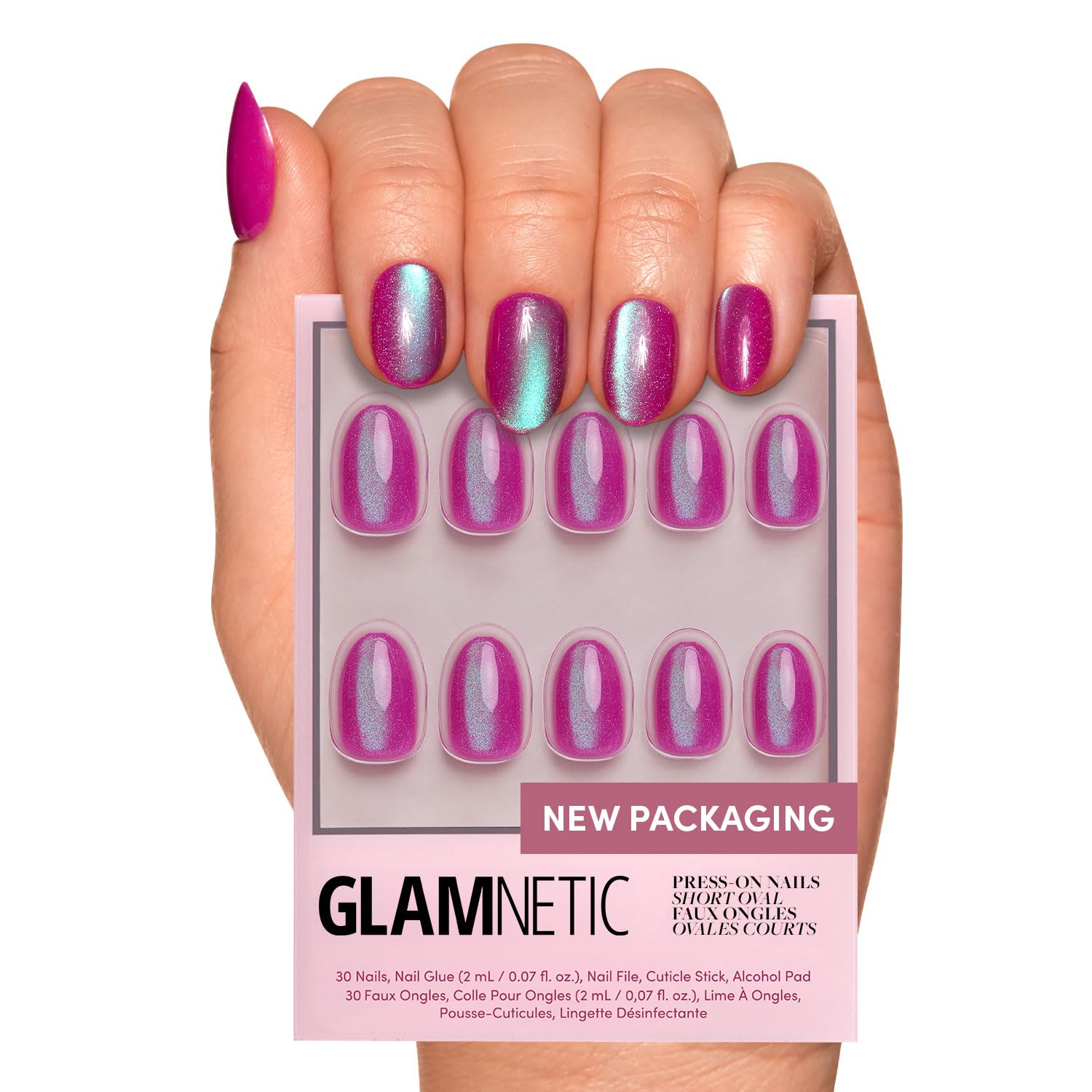 Glamnetic Berry Fizz: empaque compacto para iniciar la manicura en casa.