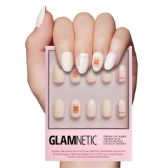 Glamnetic Gingerbread Knit nails with glossy finish for festive, instant salon style nails