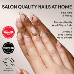 Contenido del kit Glamnetic GlamZilla con 30 uñas y accesorios.