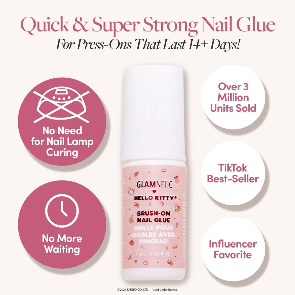 Glamnetic Hello Kitty aplicación libre de manchas para uñas impecables