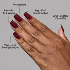 Glamnetic kit con 30 uñas en 15 tallas para ajuste personalizado.