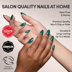 Glamnetic estuche con 30 uñas y 15 tallas para ajuste personalizado.