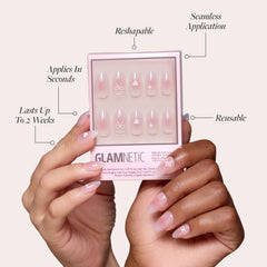 Glamnetic kit uñas 30 piezas en 15 tallas para ajuste personalizado.