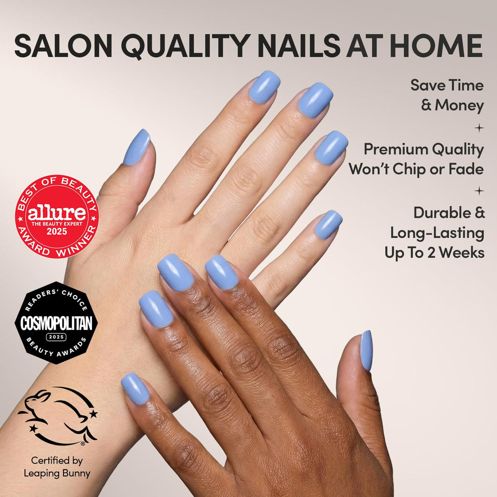 Glamnetic kit de uñas Cashmere Blue 30 piezas en 15 tallas para ajuste perfecto