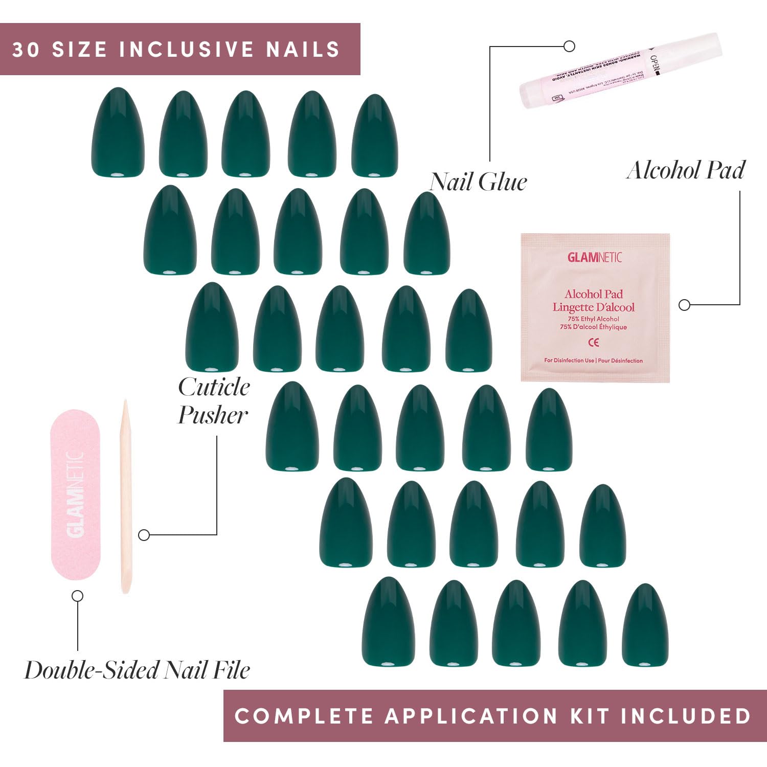 Glamnetic lima de doble cara para definir la forma.