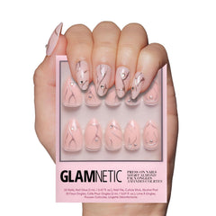 Ongles Glamnetic Astro, spirale metallisée argentée en 3D pour un look audacieux