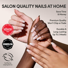 Glamnetic ombré nude en forme cercueil moyen, style moderne