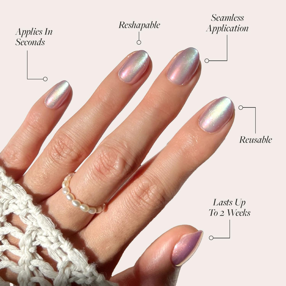 Estuche de almacenamiento incluido para ordenar las uñas Glamnetic Oyster