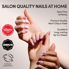 Glamnetic Oyster Nails en forma ovalada corta para uso diario cómodo