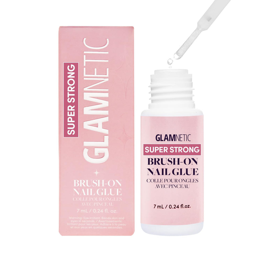 Glamnetic pegamento de uñas con brocha-aplicador para fijación limpia y sin desorden.