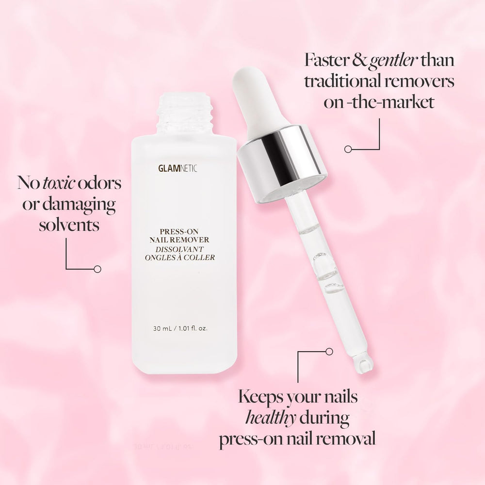 Glamnetic Elimina residuos de pegamento con suavidad.