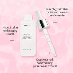 Glamnetic Elimina residuos de pegamento con suavidad.