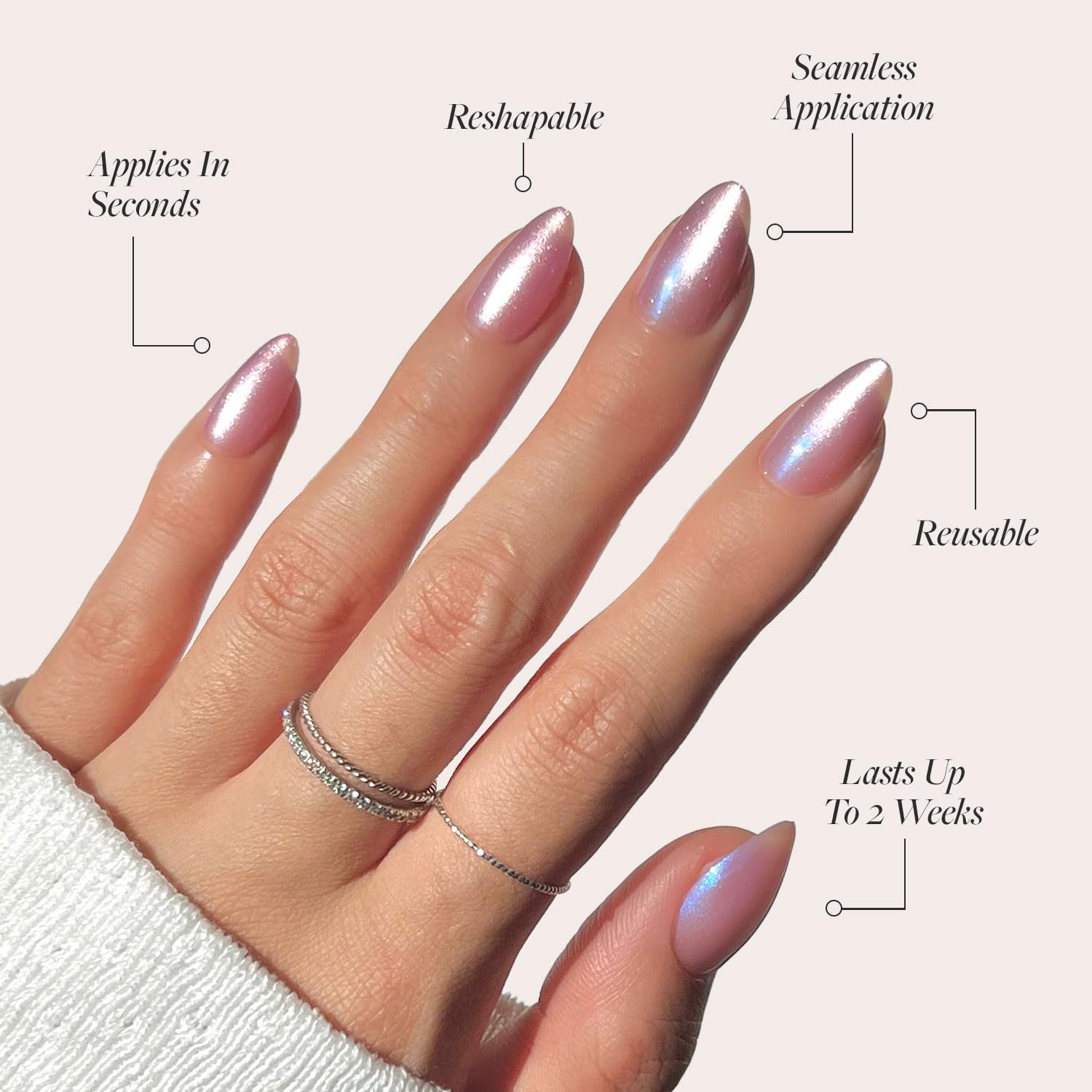 Kit Glamnetic Seaspell: 30 uñas y pegamento incluido para personalizar