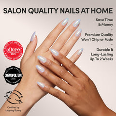 Glamnetic juego de 30 uñas en 15 tallas distintas para ajuste personalizado.