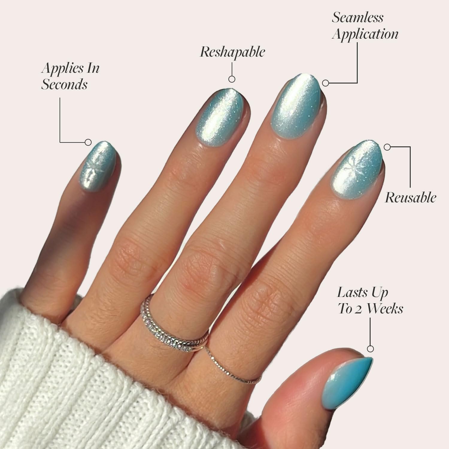 Glamnetic Subzero: acabado terciopelo, color azul profundo y suave al tacto
