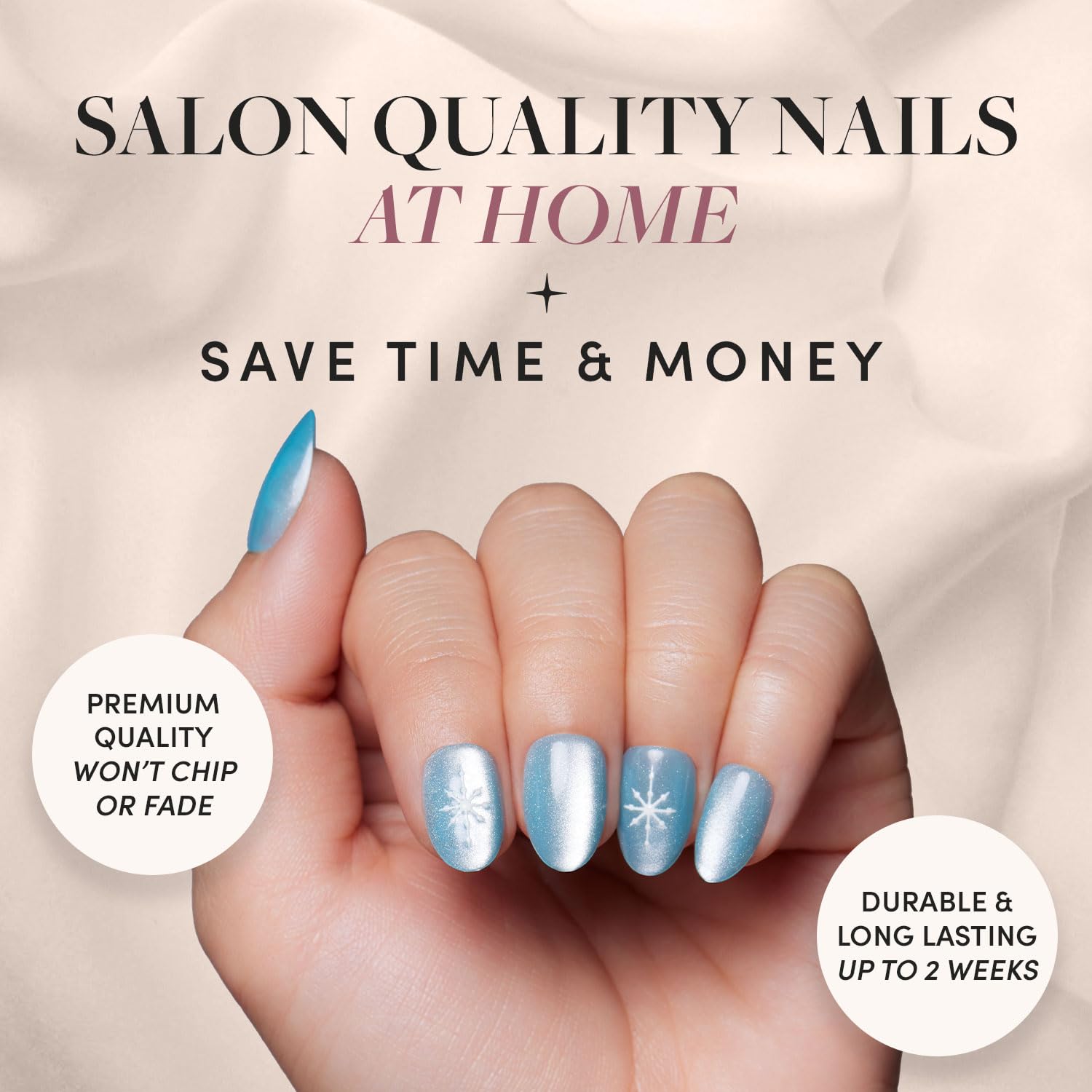 Glamnetic Subzero: copos de nieve en uñas azules para un toque elegante