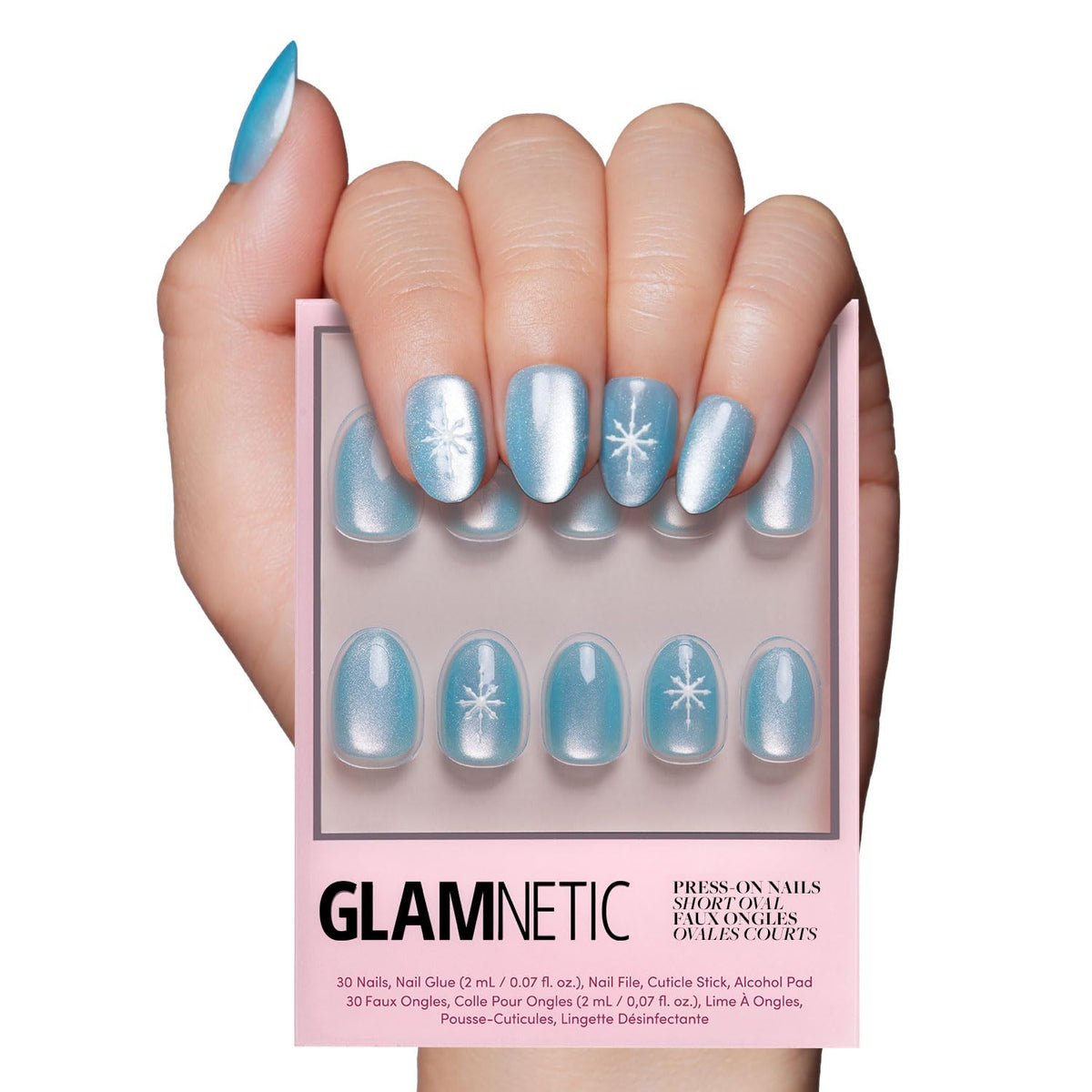 Glamnetic Subzero: uñas azules heladas con acabado opaco, look invernal y duradero