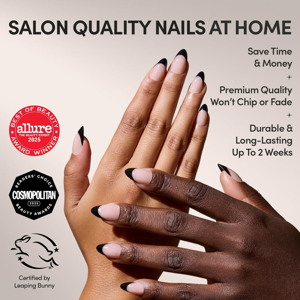 Glamnetic: uñas forma almendra con acabado natural y cómodo ajuste