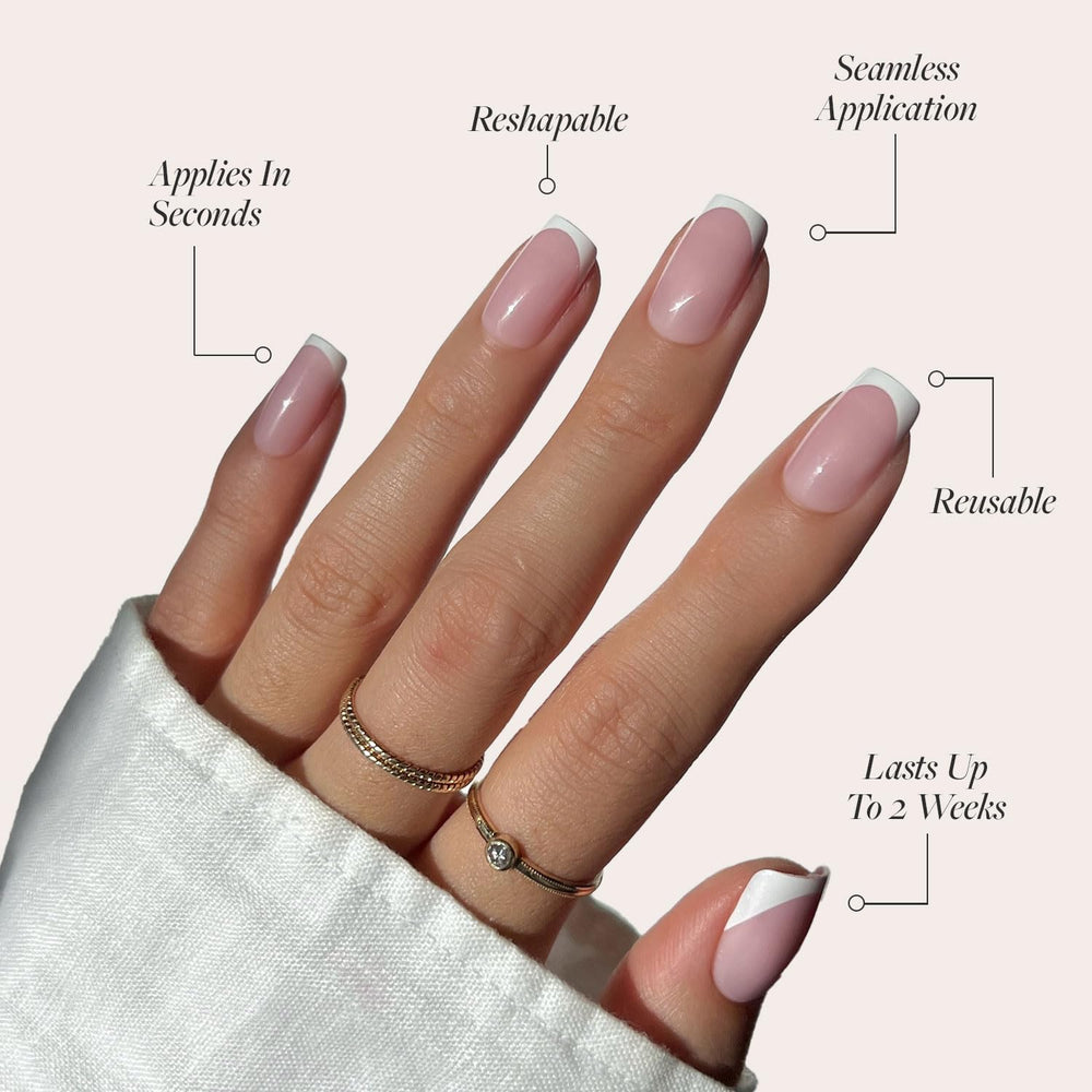 Glamnetic uñas cuadradas medianas en set para ajuste cómodo.
