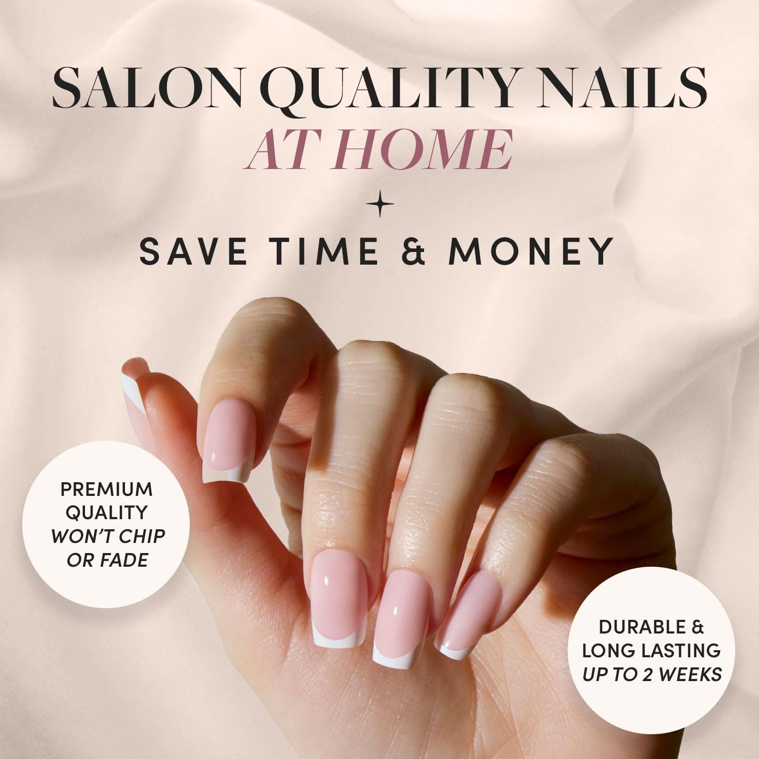 Glamnetic uñas francesas con micro delineado, estilo moderno.