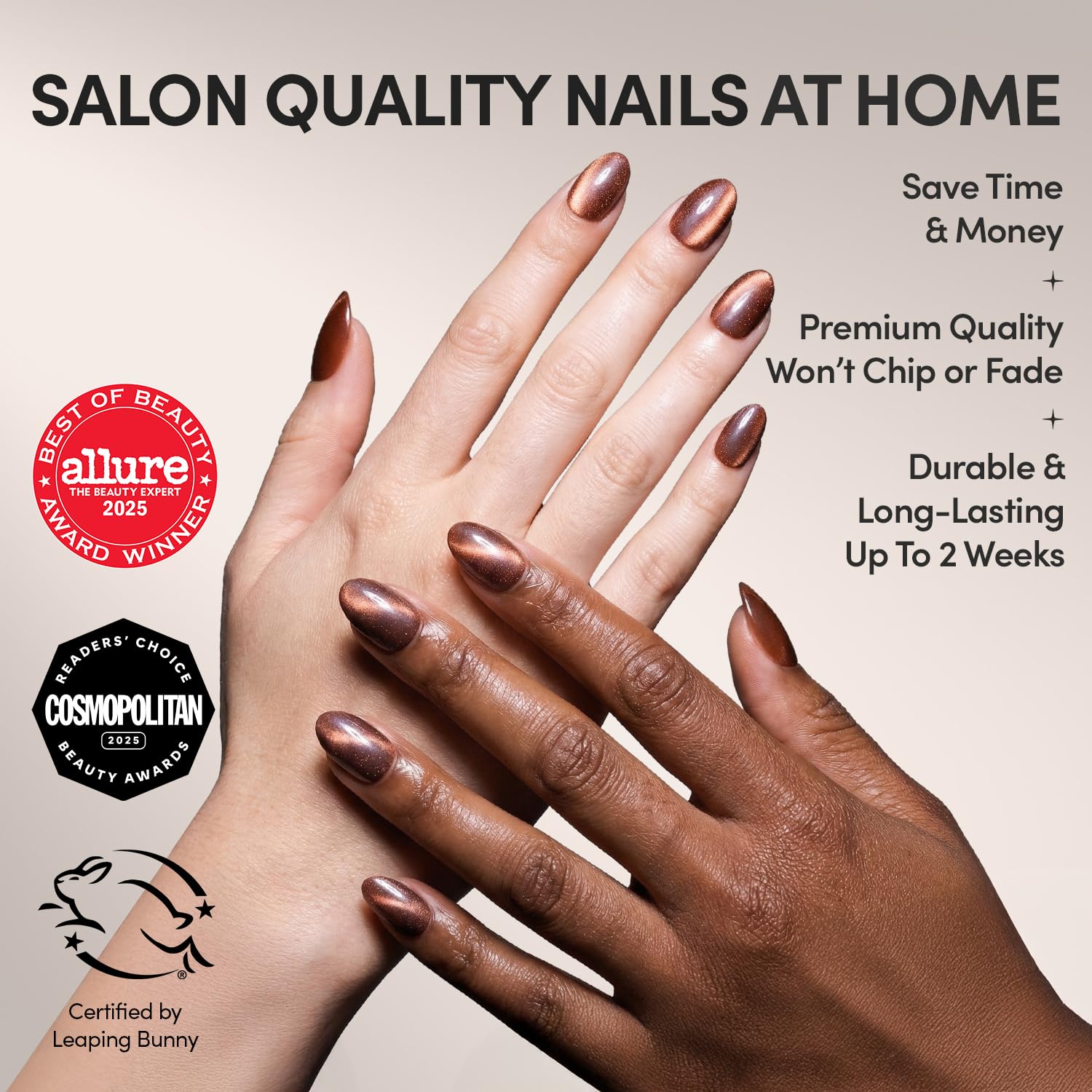 Glamnetic Moscow con oval corto para ajuste cómodo.