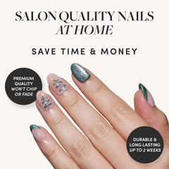 Glamnetic uñas ovaladas cortas con punta francesa, estilo diario y elegante.