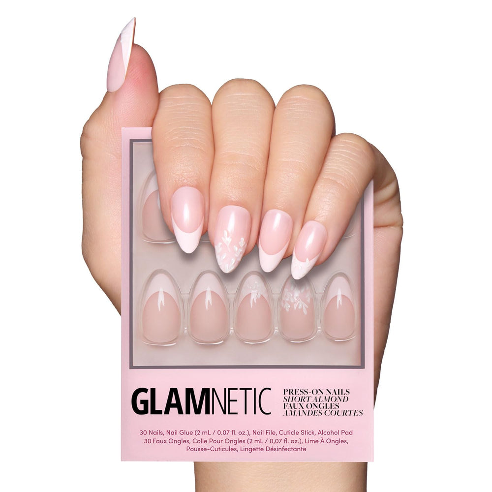 Glamnetic All Time Love uñas postizas frontal, acabado brillante para look de salón