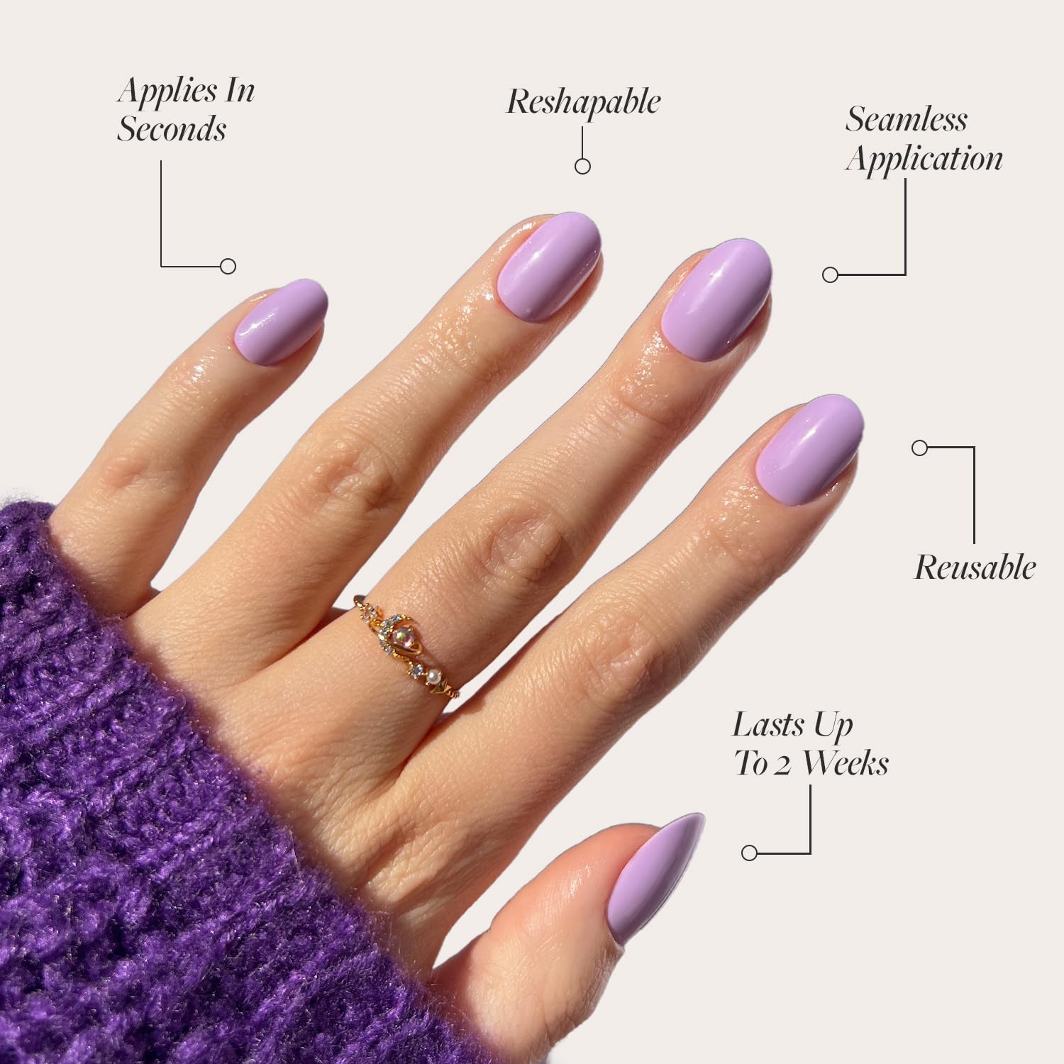 Glamnetic Uñas Lilac destacan durabilidad de hasta dos semanas