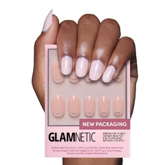 Glamnetic uñas postizas con lámina de plata 3D y acabado brillante para estilo duradero