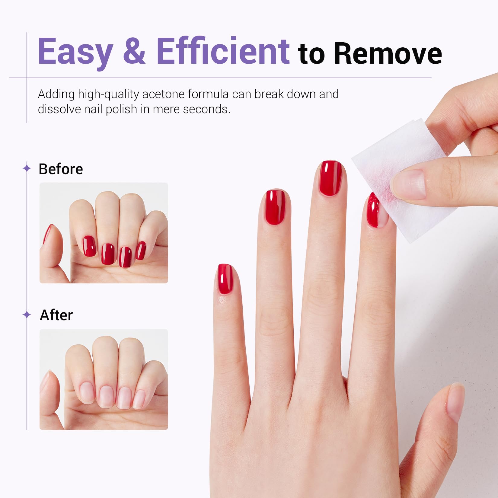 Glamonade acetona con aceite de semilla de uva nutre uñas mientras elimina.