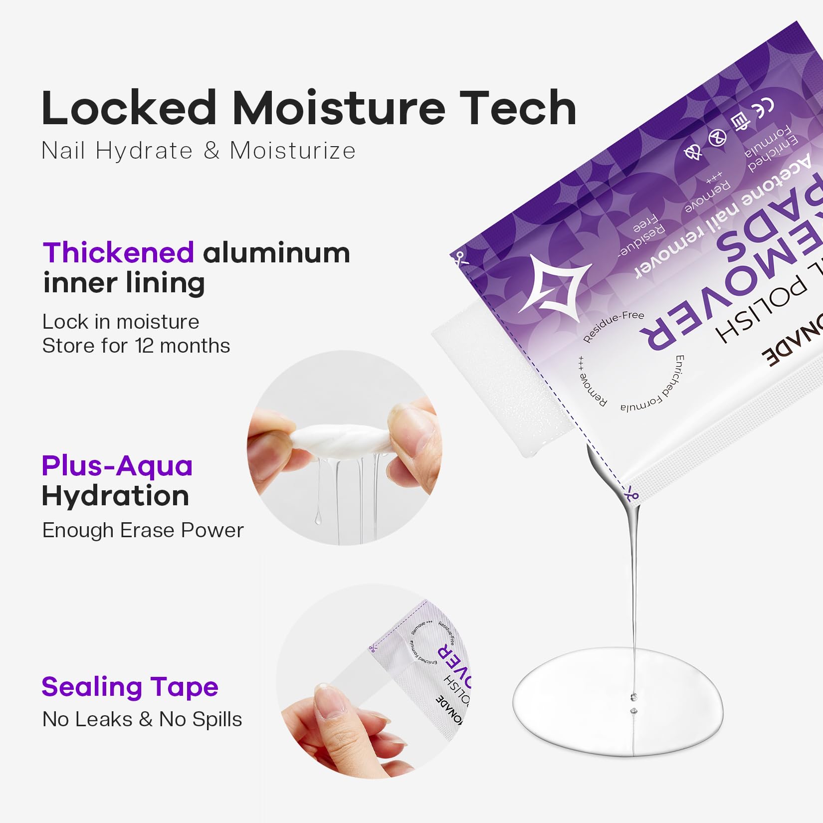 Glamonade toallitas con aceite de semilla de uva hidratan uñas y cutículas.