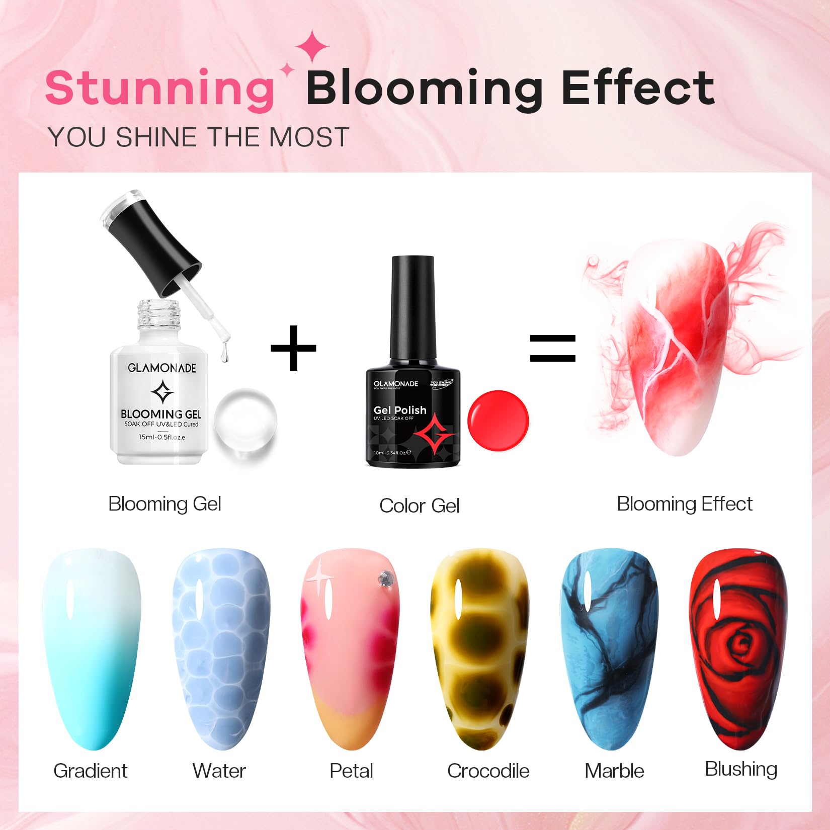 Glamonade Blooming Gel, efecto gradiente sutil para transiciones elegantes